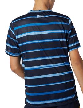 Camiseta tecnica Printed impact run - Azul rayas
