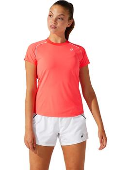 Camiseta Court piping ss w - Coral