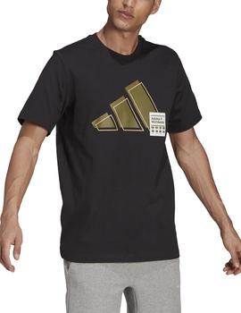 Camiseta 3 bar logo tee - Negro